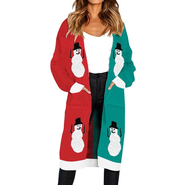 

2018 autumn winter christmas knitted cardigan women long knitted sweater leopard print long sleeve pocket knitwear female jumper, White;black