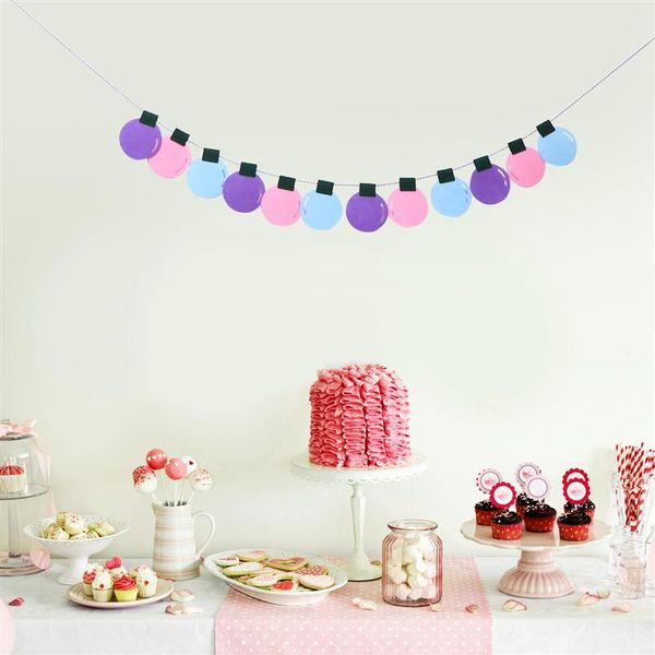 2019 String Garland Decorations Colorful Light Bulb Banner Bunting