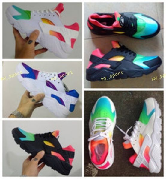 

huarache 1 i running shoes wholesale rainbow huaraches multicolor trainers athletics shoe gym jogging sports sneakers men women