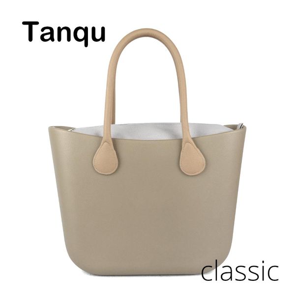 

2018 new tanqu classic eva bag with insert inner pocket colorful handles eva silicon rubber waterproof women handbag obag style