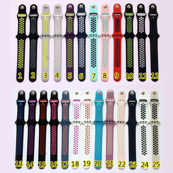 

Soft Silicone Sport Band For ApWatch Series 1 2 3 Replacement Strap for iWatch Sport Watch Strap 300pcs