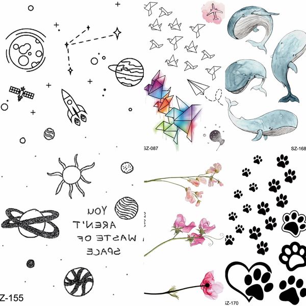 

fanrui children tattoos temporary moon cute cartoon body face arm kids buy tattoo stickers women planet waterproof tatto paws