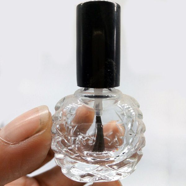 

10ml empty nail polish bottle with black small brush nail art container glass nail oil bottles fast shipping f748