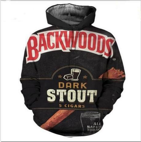 

wholesale--backwoods funny 3d print men women hoodies street wear casual hip hop pockets sweatshirt clothing zgxl019