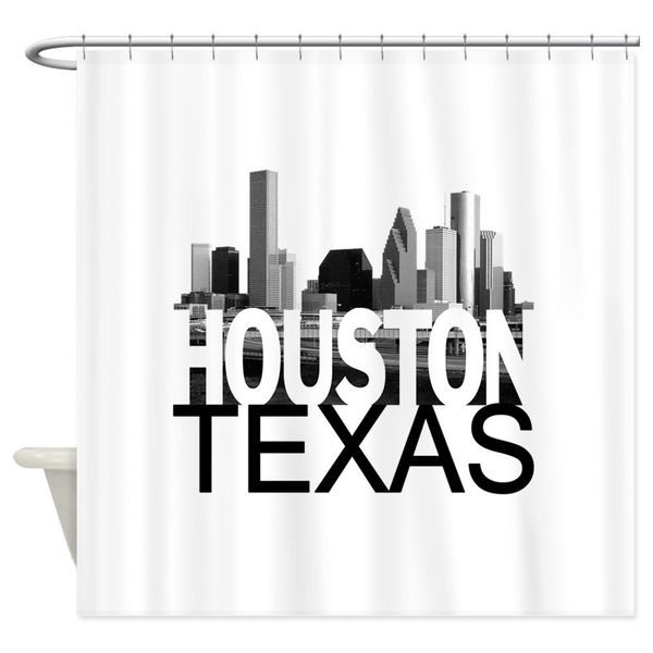 

houston skyline shower curtain - decorative fabric shower curtain (69"x70