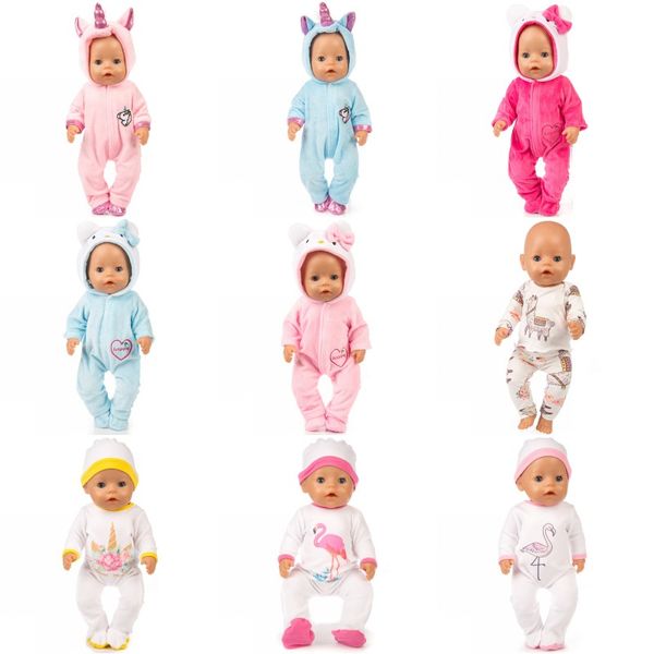 

doll clothes for born baby 17inch reborn baby doll clothes unicorn hoodie coat set doll animal clothes outfit