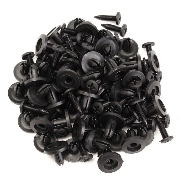 

50pcs universal car truck bumper fender rivet fastener clips 6mm hole black