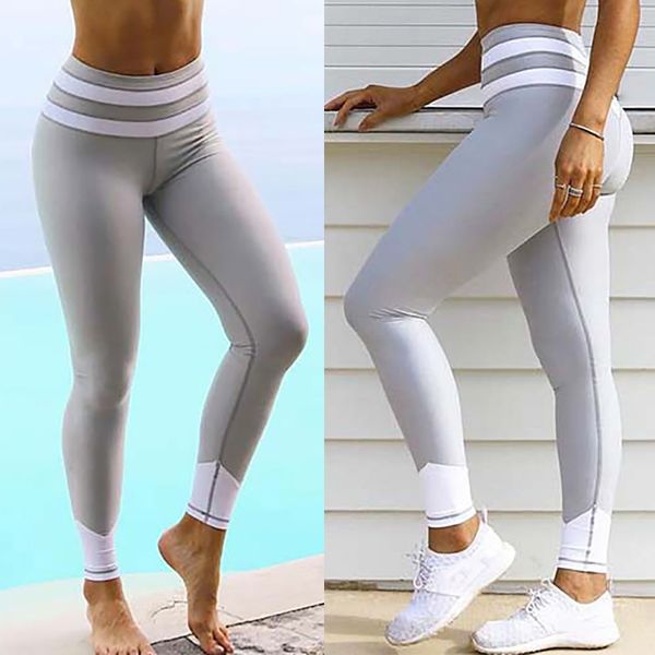 

women's yoga pants sports workout gym fitness leggings athletic high waist stretch pants activewear sportswear clothes, White;red