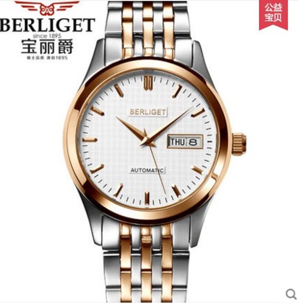 

24 jewels miyota automatic mechanical watch 50m water berliget wristwatches mens automatic mechanical watch, Slivery;brown