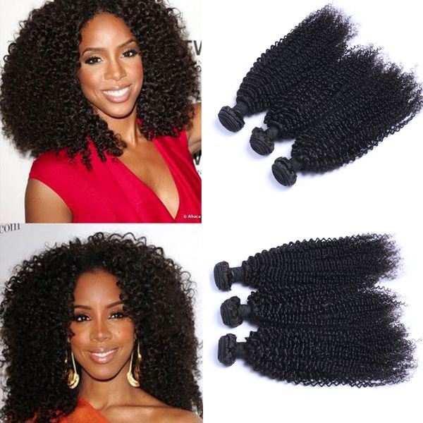 

peruvian kinky curl 100% unprocessed human virgin hair weaves 8a quality remy human hair extensions human hair weaves dyeable 3 bundles, Black