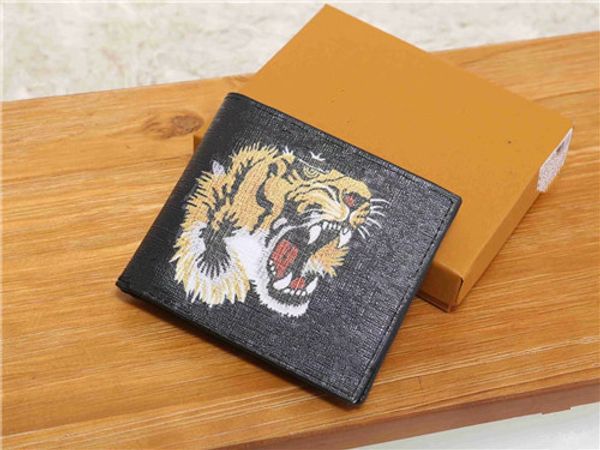 

new 23ss mens wallet fashion brand gunuine leather wallets men purse designer animal printed mens womens wallet, Red;black
