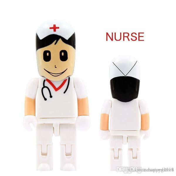 

new brand gift pendrive cartoon u disk doctor usb flash drive nurse memory stick cute 128gb pen drive u49 new arrival