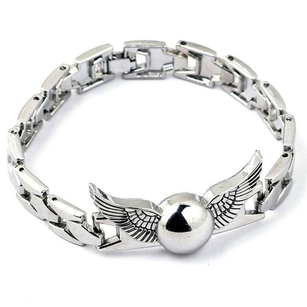 

harry the deathly hallow golden snitch bracelet alloy bangle cuff wrist bands potter fashion for women men christmas gift, Black