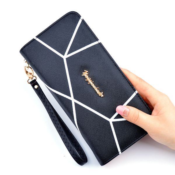 

2018 new wallet lady's zipper portable student fashion big capacity korean edition handbag wholesale, Red;black
