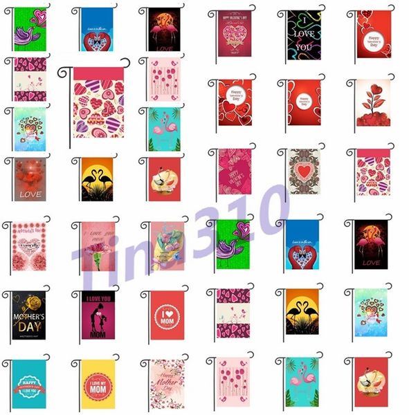 

valentine's day foreign trade garden flag outdoor hanging flags polyester mother's day garden flags home decorations i325