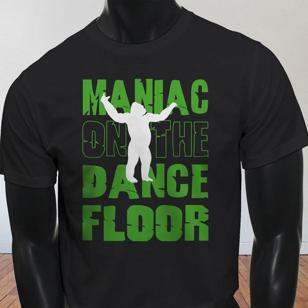 Gorilla Maniac On The Dance Floor Dancing Zoo Lit Mens Black T