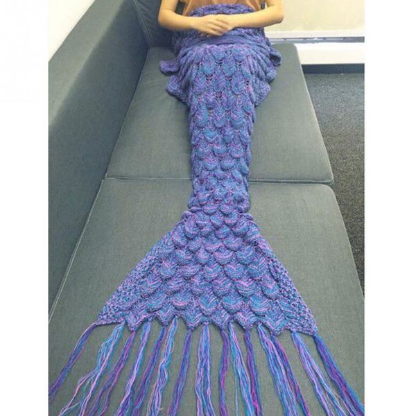

mermaid scales fringed blanket spring season family sofa travel portable fashion mermaid blankets