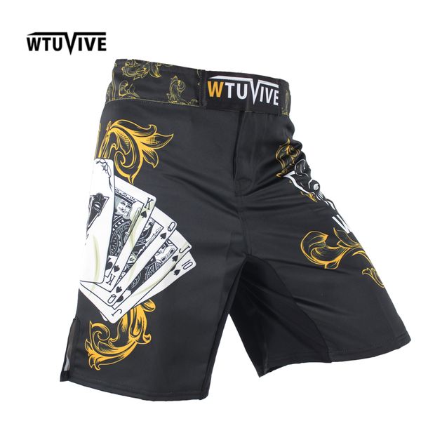 

wtuvive men 's yellow poker warrior boxing fitness breath boxing shorts tiger muay thai boxing shorts mma shorts kickboxing, Blue