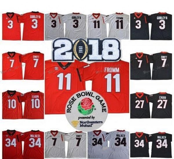 

2018 New Georgia Bulldogs 11 Jake Fromm 7 D'Andre Swift 27 Nick Chubb 34 Herchel Walker 3 Todd Gurley II College Football Jersey