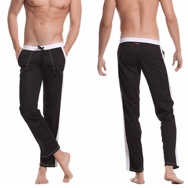 

lonjo brand men's sportswear leisure casual soft long pants quick dry breathable comfortable trousers size m  xl xxl, Black