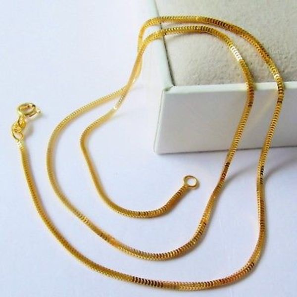 

new pure au750 18k yellow gold chain women's milan box link necklace 2-2.5g, Silver
