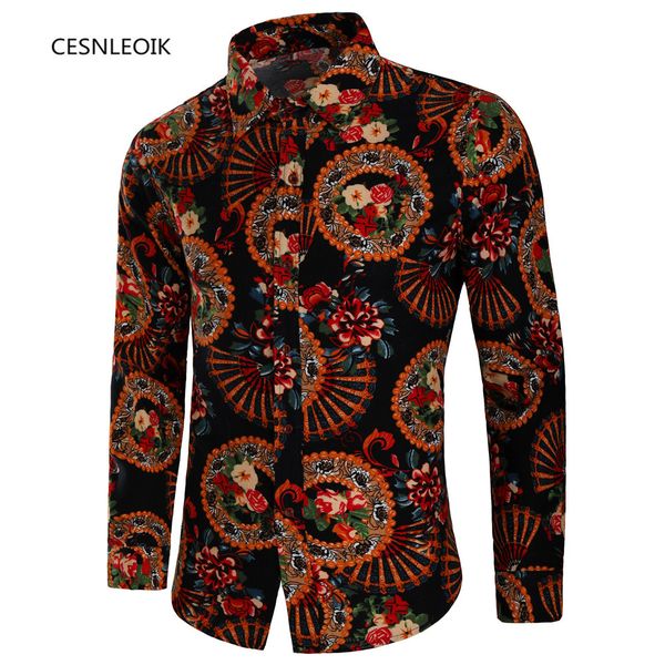 

mens beach hawaiian shirt tropical summer long sleeve shirt men brand clothing casual loose cotton button down shirts plus c8824, White;black