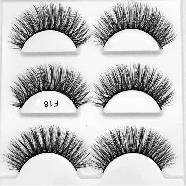 

10 boxes handmade faux mink eyelashes #f18 professional makeup beauty black terrier full strip lashes ing