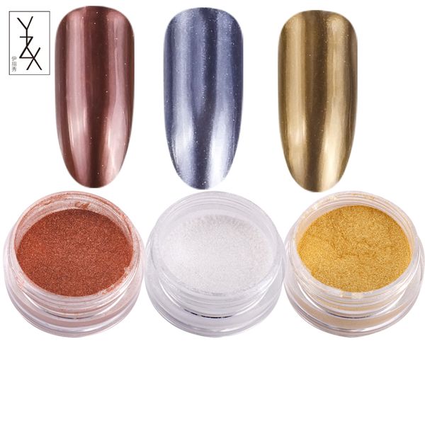 

yzx 1 box nail glitter powder women magic mirror effect tiny dust pigment diy holographic nail art for uv gel polish decoration, Silver;gold