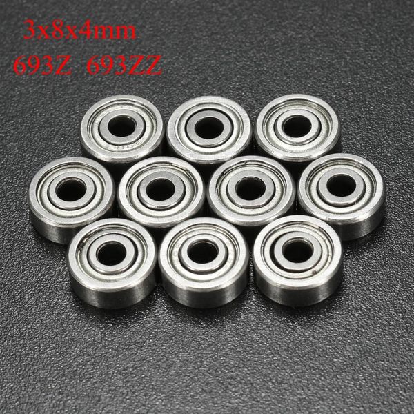 

10pcs/set 693zz miniature ball bearings 3*8*4mm small double shielded miniature metal steel bearing