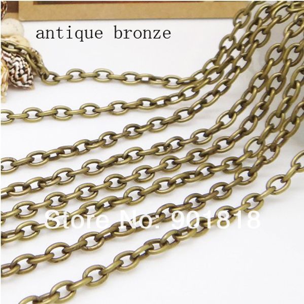 

10meter/lot 4*6mm antique bronze/gold/silver/rhodium jewelry chains jewelry diy f711