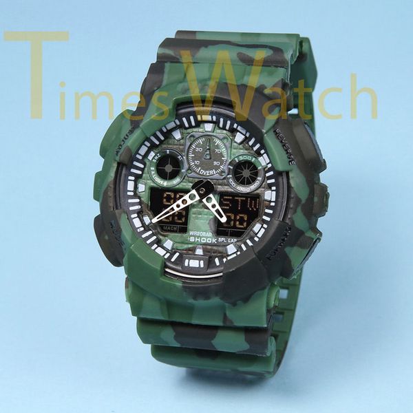 

Dual di play 100 port watch black di play led digital fa hion army military hocking re i tant ca ual men wri twatche with alarm, Slivery;brown