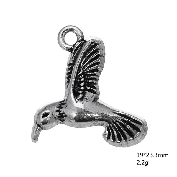 

2021 the smallest bird in the world hummingbird animal charm jewelry, Bronze;silver