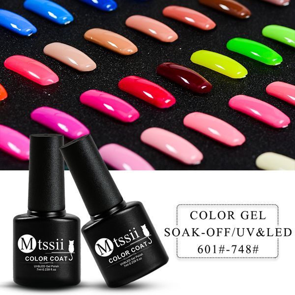 

mtssii 7ml uv gel nail polish led lamp gel lacquer pure 148 colors polish semi permanent varnish nail primer base top, Red;pink