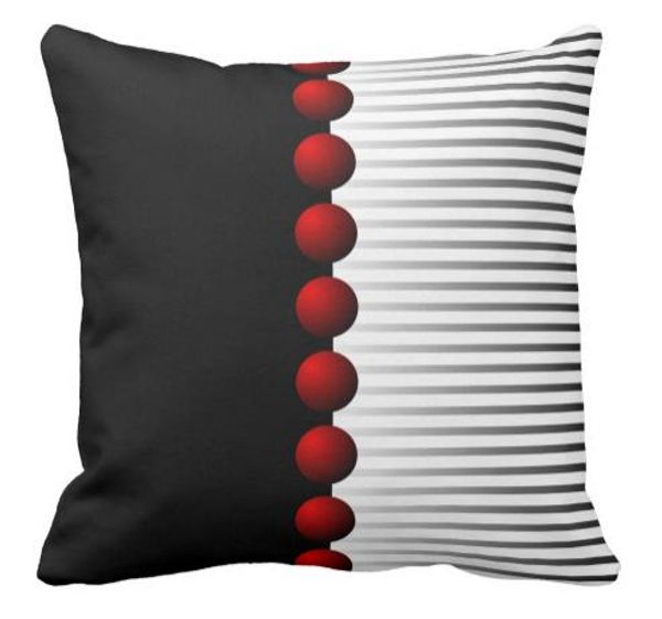 Red Black White And Gray Abstract Throw Pillow Buy Outdoor