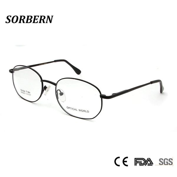 

sorbern square metal eyeglass frames men prescription eyewear full rim optical glasses frame for men monturas de lentes hombre, Silver