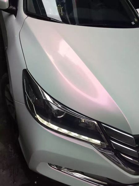 

1.52*18m gloss chameleon pearl white car wraps vinyl white to red chameleon car wrapping with bubble free