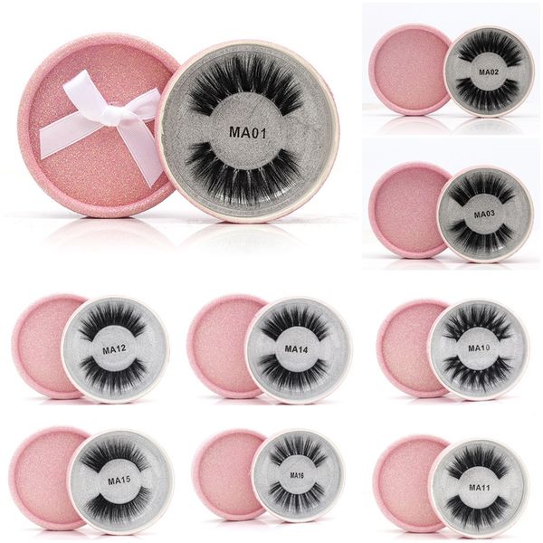 

16 styles 3d faux mink eyelashes false mink eyelashes 3d silk protein lashes 100% handmade natural fake eye lashes with pink gift box