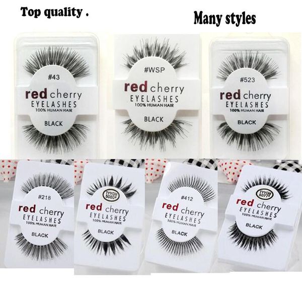 

13 styles red cherry false eyelashes natural long eye lashes extension makeup professional grade fibre eyelash