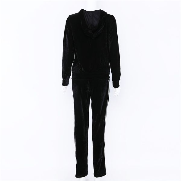 

Regular New Fashion Velvet Tracksuit Two Piece Set Women Sexy Long Sleeve Hooded Top And Pants Casual Women Suit Female Hot