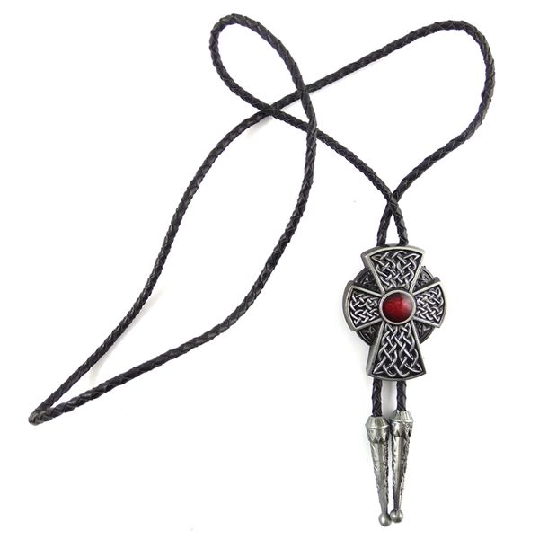 Wholesale Vintage Western Cowboy Bolo Tie For Men Black Leather