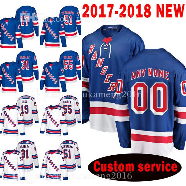 

New York Rangers Custom 2018 New 117 Jesper Fast 51 David Desharnais Jersey 31 Ondrej Pavelec 55 Nick Holden 19 Jesper Fast Jerseys