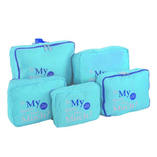 

5pcs travel storage bag waterproof clothes packing cube luggage organizer set