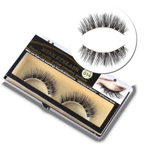 

1pair handmade 100% real mink hair false eyelashes natural thick long cross fake eye lashes cosmetic makeup extension tools