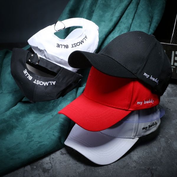 

women letter embroidery baseball cap spring summer sunshade heart ring hats for girls ladies cotton caps gorras, Blue;gray