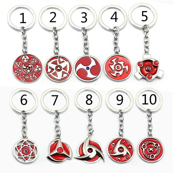 2019 Anime Naruto Metal Keychain Uchiha Madara Mangekyou Sharingan Pendant Key Ring Holder Men Car Women Bag Keychains Chaveiro Anime Jewelry From