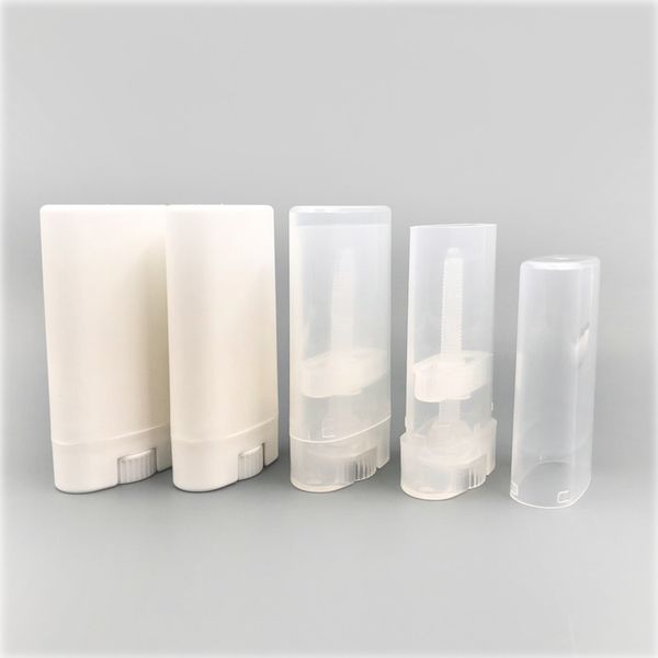 

15 г empty овалнй lip balm tube plastic white clear solid perfume дезодоѬан конейнеѬ поѬаивнй маки