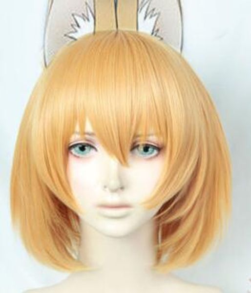 

kemono friends neko caracal leptailurus serval hair wig cap cosplay, Black