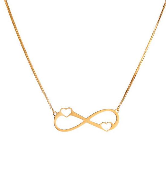 

stainless inspirational charm necklace infinity necklace lucky number 8 pendant link chain silver gold -tone gifts for graduation