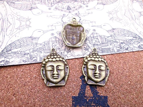 

24pcs 20*18mm new arrivals tibetan bronze the head of buddha charms pendants, Bronze;silver