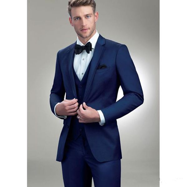 

new two button blue groom tuxedos notch lapel groomsmen man suits mens wedding suits (jacket+pants+vest+tie) 479, Black;gray